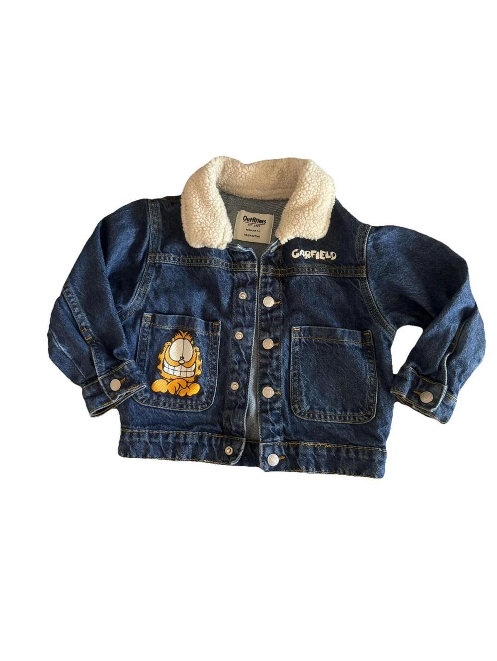 Vtg Garfield Denim Jacket Toddler Size 18-24 Months
